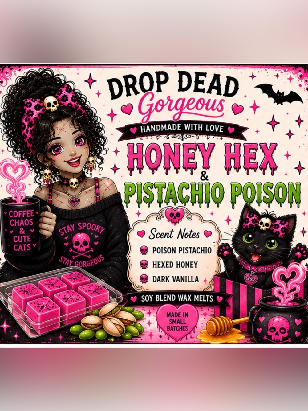 Drop Dead Gorgeous Honey Hex & Pistachio Pop Soy Wax Melts